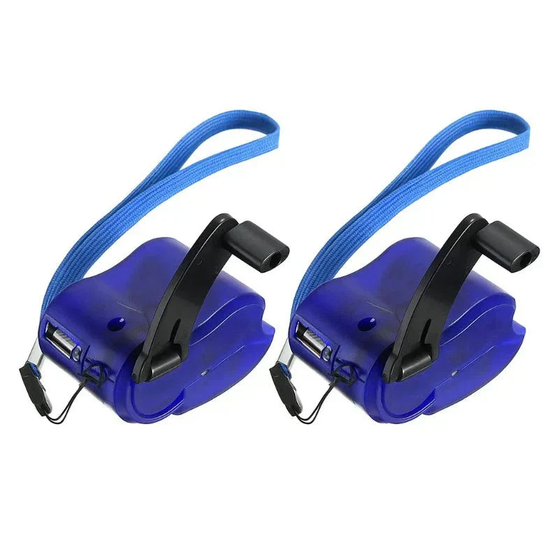 Compact Hand Crank Power Bank with USB and LED Light