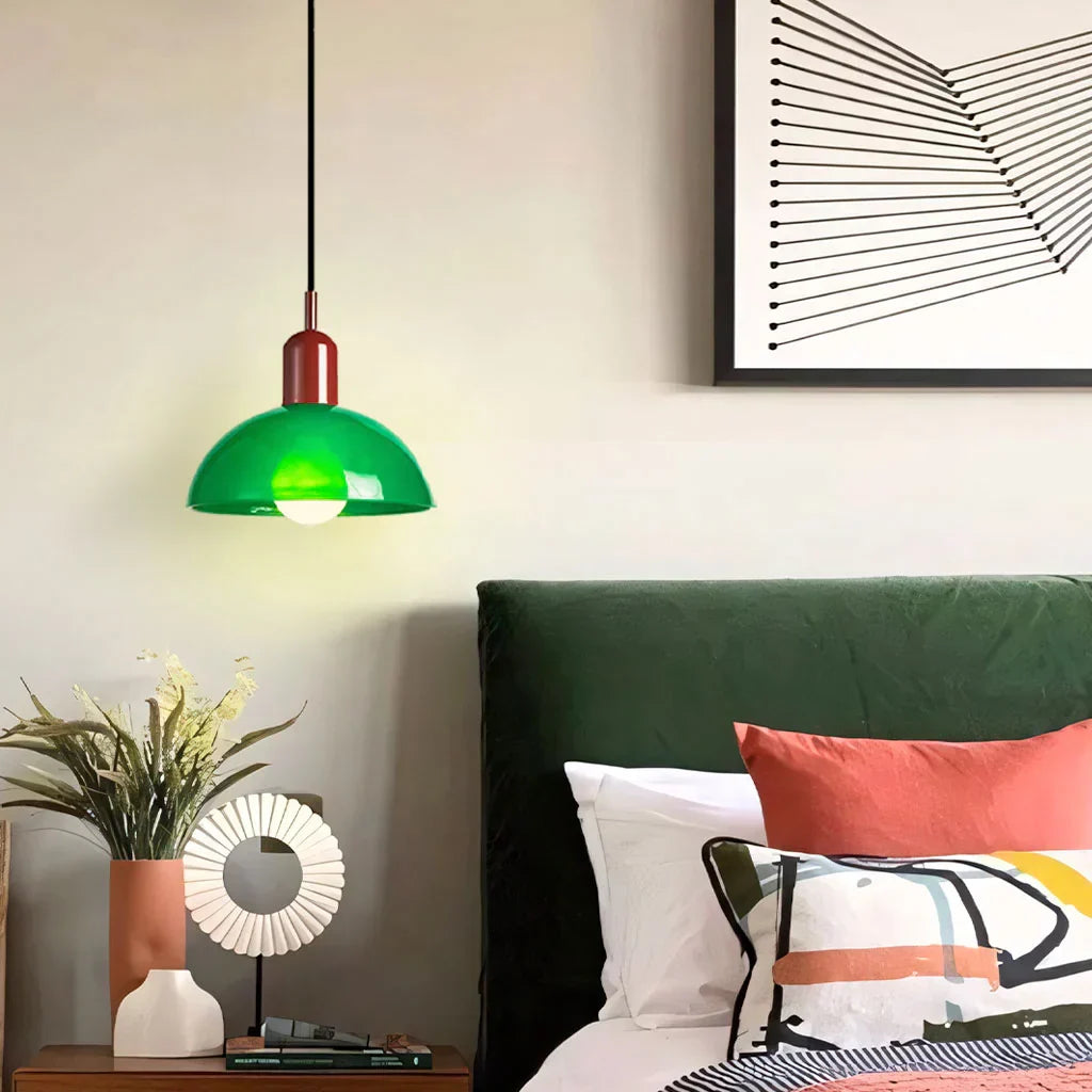 Colorful Glass Pendant LED Ceiling Light Fixture