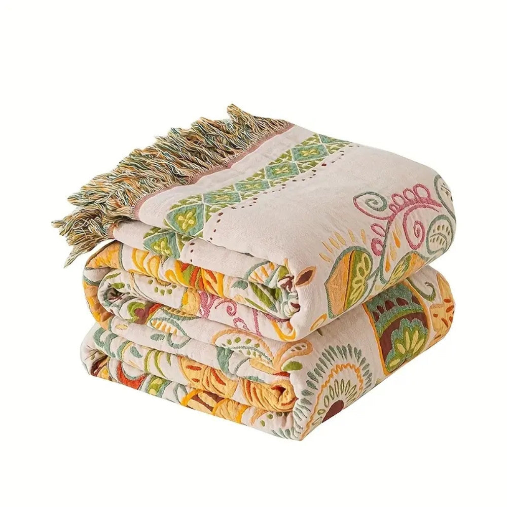 Autumn Leaf Boho Reversible Blanket