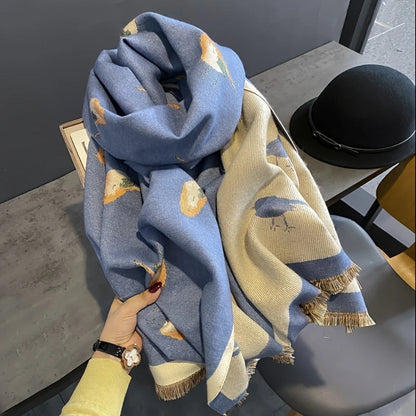 Aviary Breathable Bird Jacquard Shawl