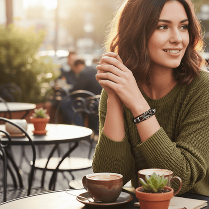 Classic Guitar Leather Wristband with Retro Style