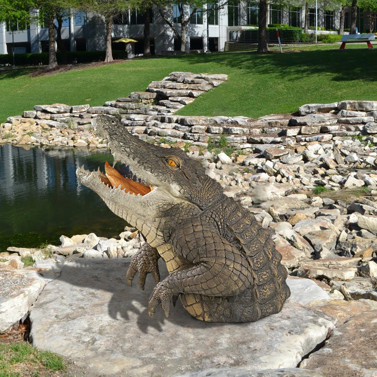 Realistic Alligator Garden Statue