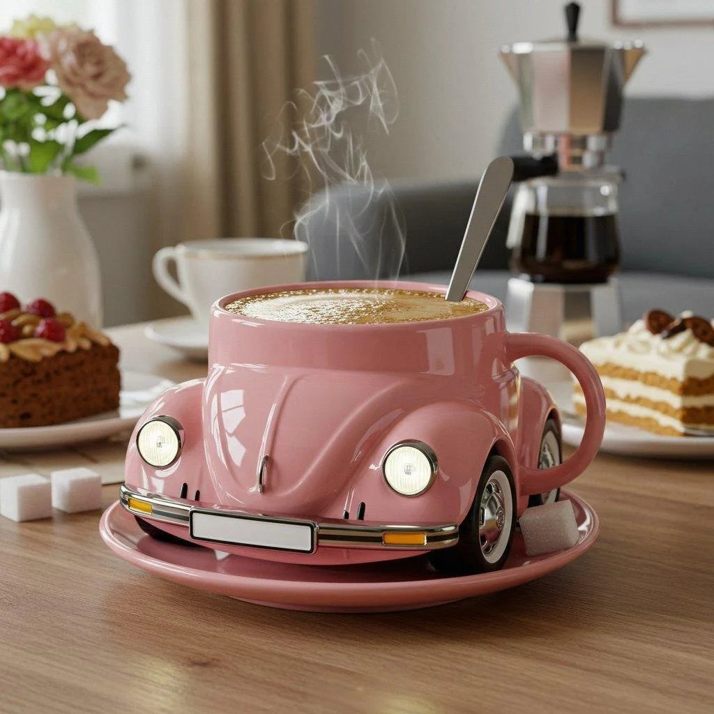 Vintage Car Shaped Ceramic Coffee Mug