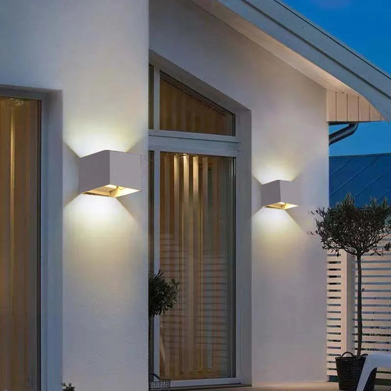Dark Grey Metal Outside LED Wall Light