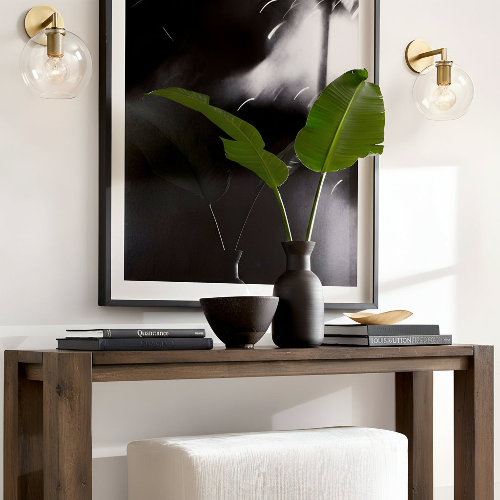 Contemporary Gold Glass LED Wall Light