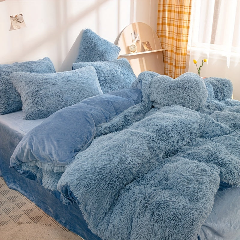 Cozy Fleece Duvet Cover Set with Zipper