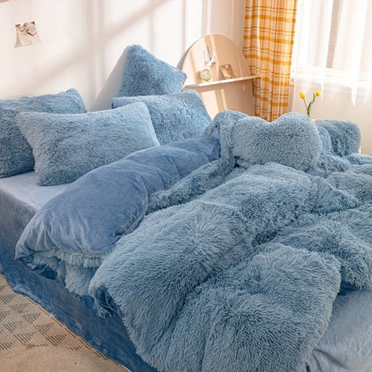 Cozy Fleece Duvet Cover Set with Zipper