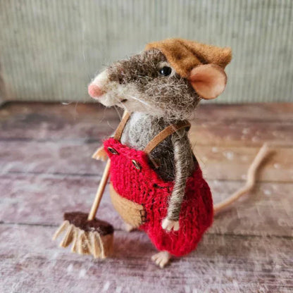 Felt Christmas Mouse Ornament Handmade Wool Decoration