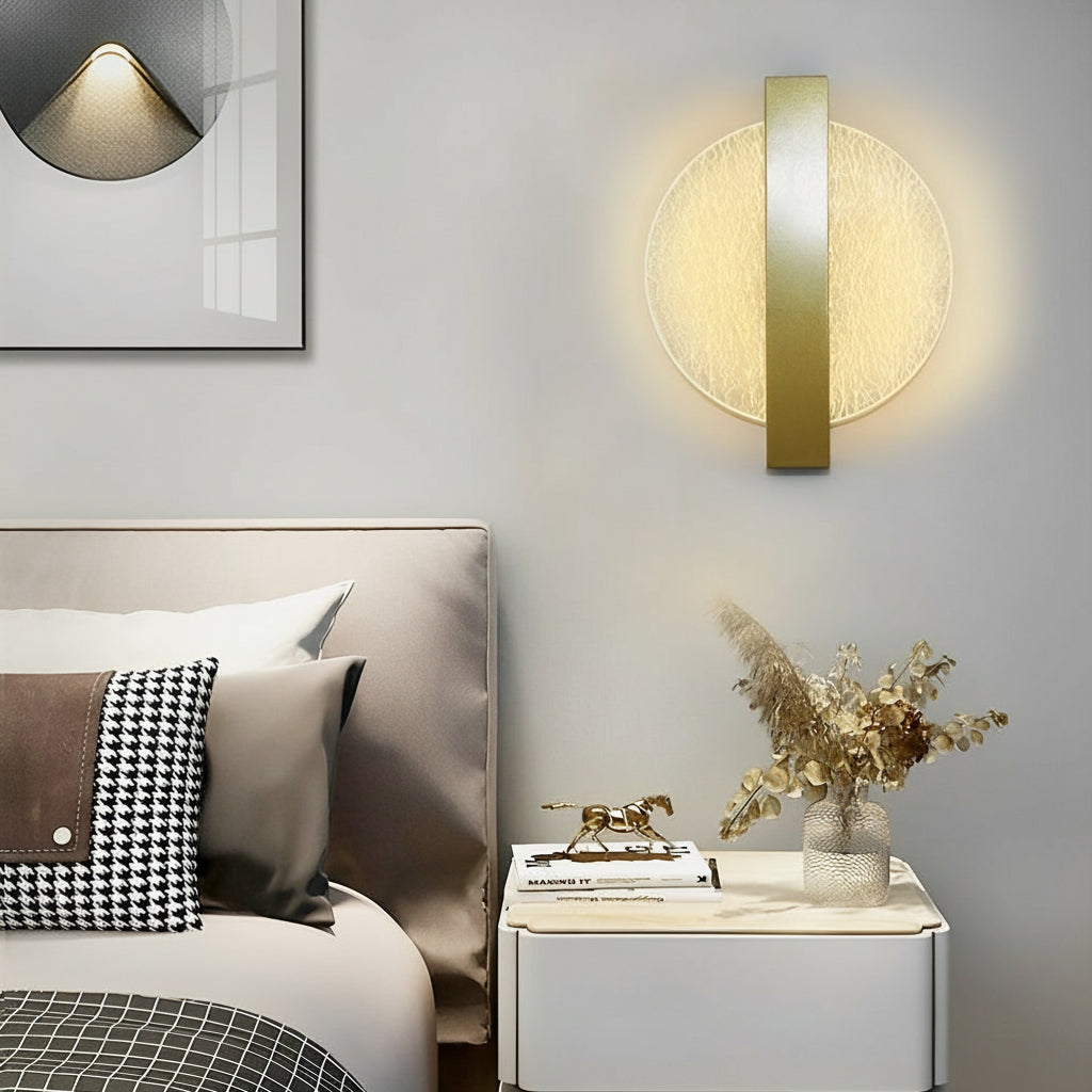 Contemporary LED Wall Light – Sleek Glass Bedroom Sconce