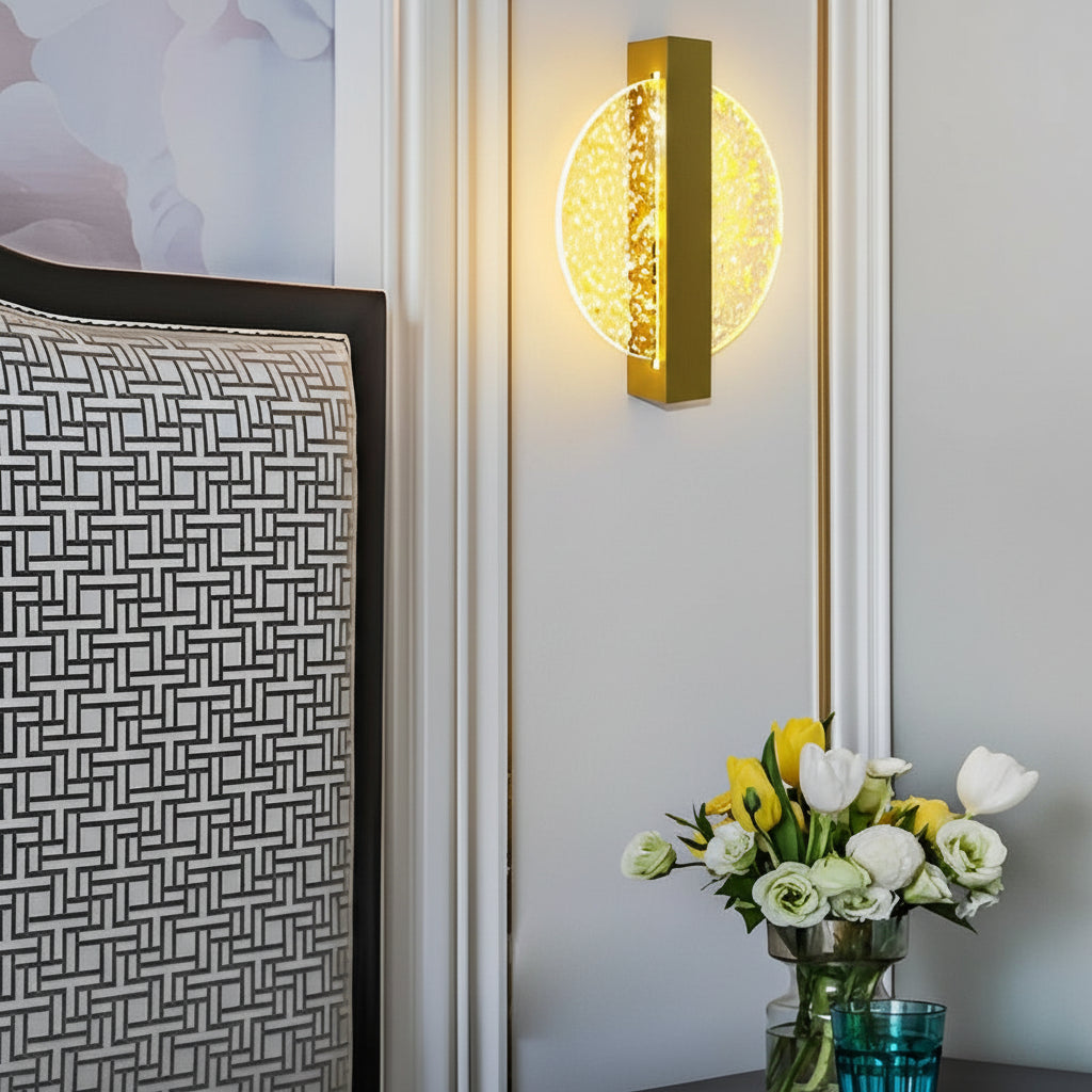 Contemporary LED Wall Light – Sleek Glass Bedroom Sconce