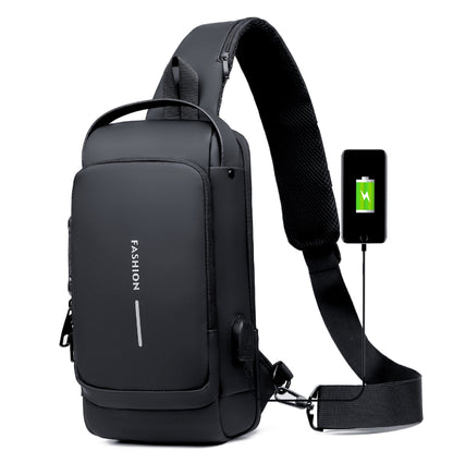 Waterproof Crossbody Bag with USB Charging Port