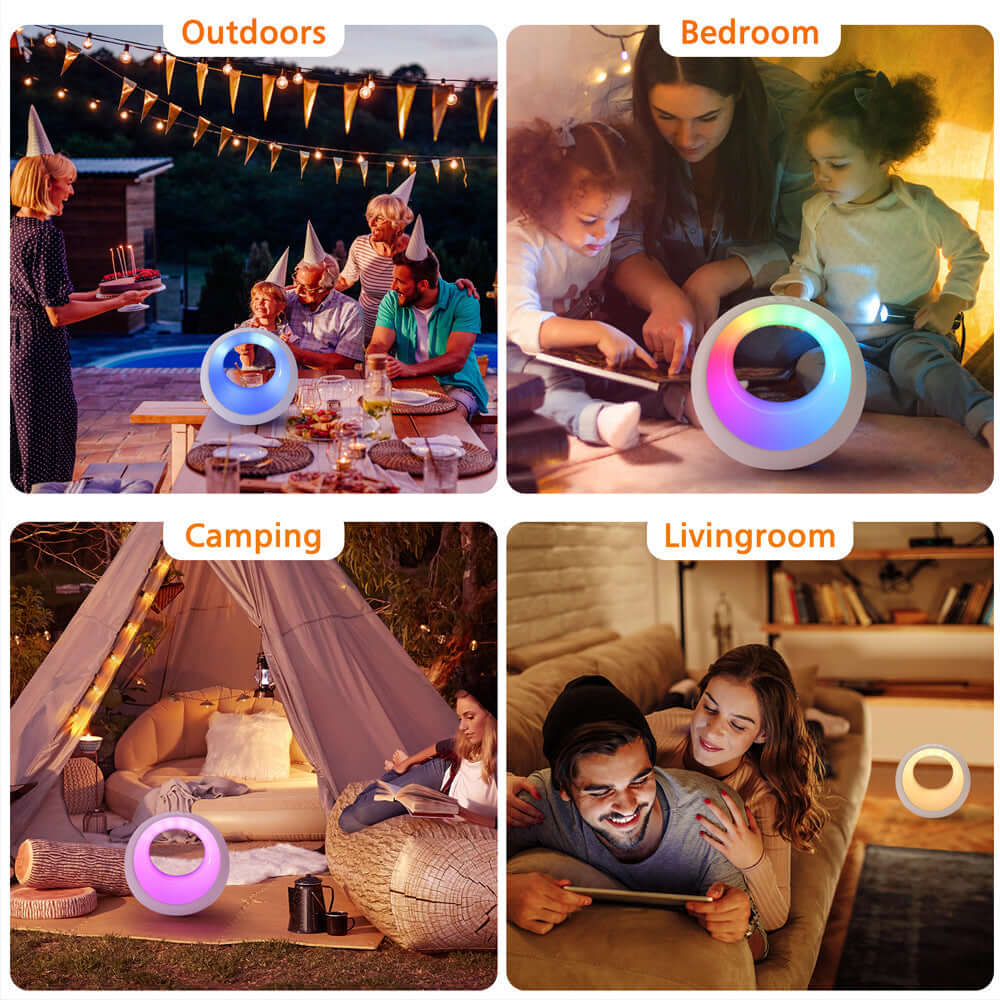 Colorful Compact LED Nightstand Lamp with Remote