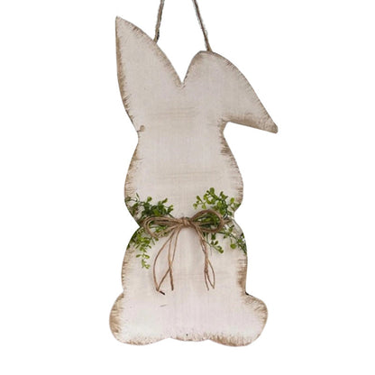 Colorful Wooden Easter Bunny Door Hanger