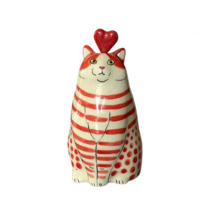 Polka Dot Kitty Ceramic Vase