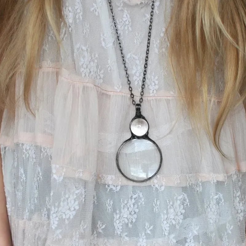 Unique Magnifying Glass Pendant Necklace