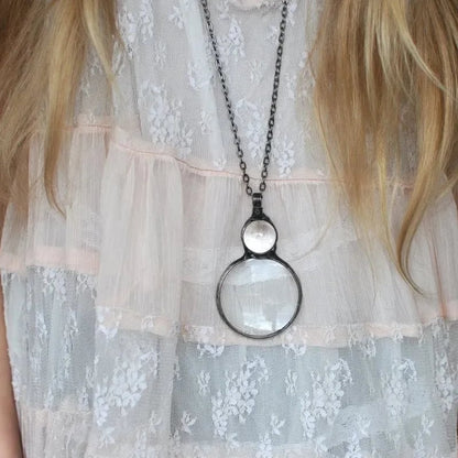 Unique Magnifying Glass Pendant Necklace