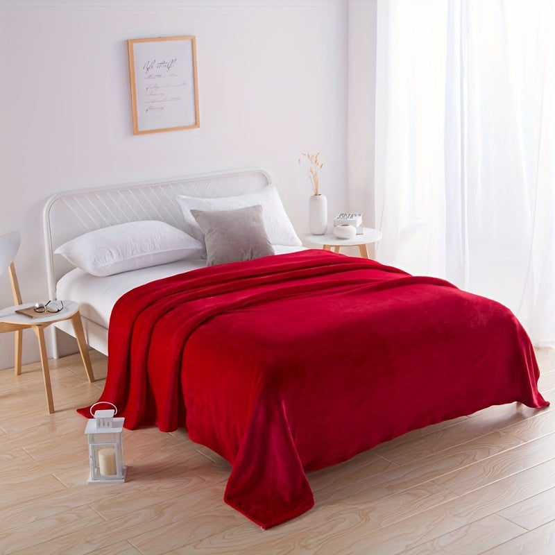 Soft Plush Red Throw Blanket
