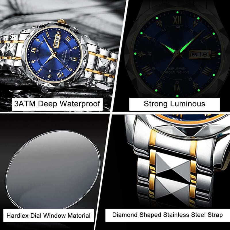 Waterproof Stainless Steel Quartz Men's Sports Watch