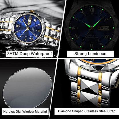 Waterproof Stainless Steel Quartz Men's Sports Watch