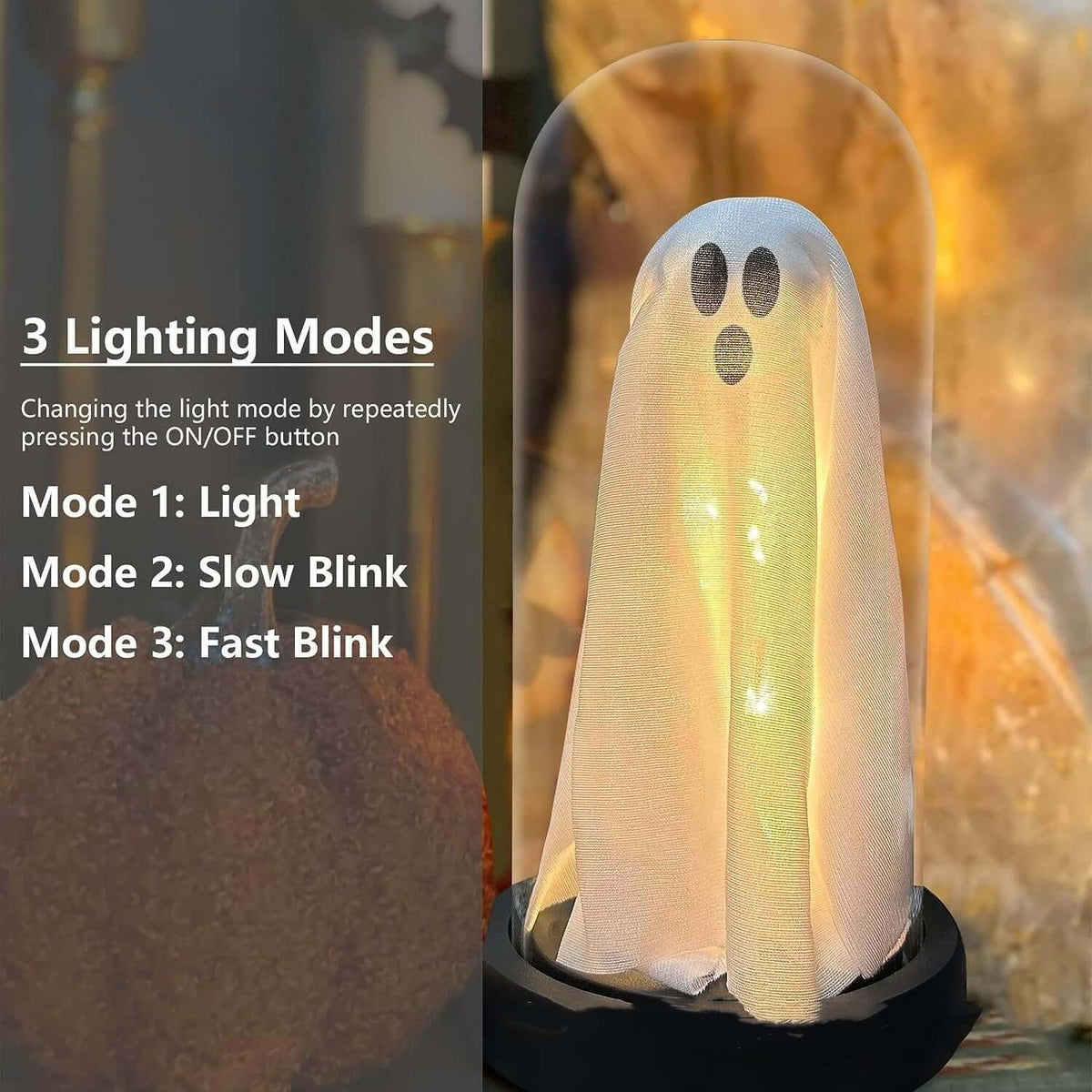 Spooky Ghost Glass Dome Table Lamp