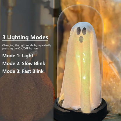 Spooky Ghost Glass Dome Table Lamp