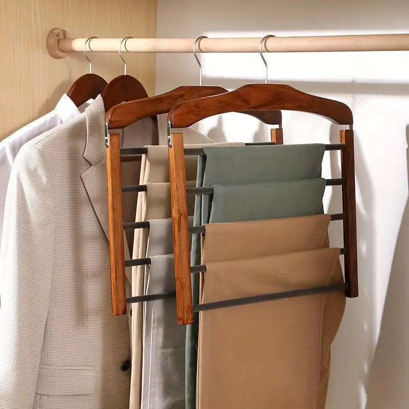 Compact Wooden Multi Pants Hanger - Cofik