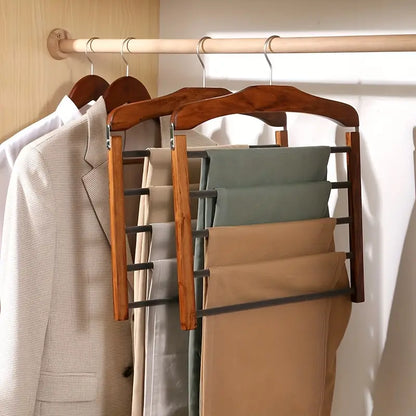 Compact Wooden Multi Pants Hanger - Cofik