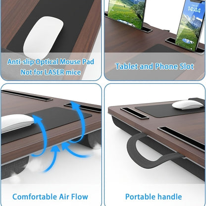 Adjustable Laptop Riser with Comfort Wrist Rest