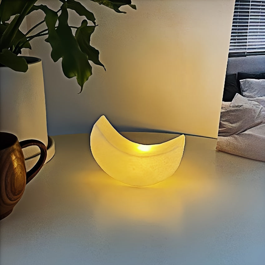 Modern Half Moon Table Lamp with Battery Operation