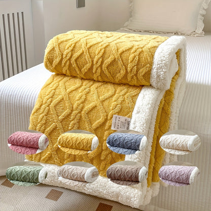 Soft Plush Reversible Fleece Throw Blanket