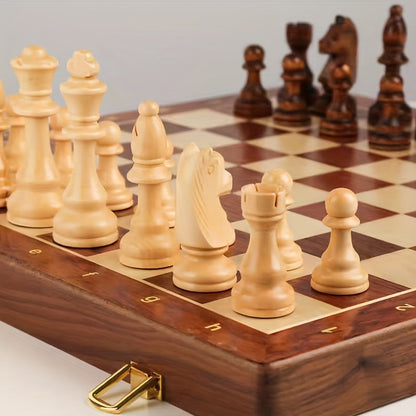 Premium Wooden Chess Set with Handcrafted Figures