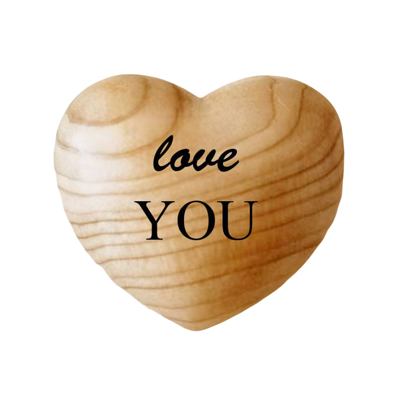 Mini Wooden Heart Charm Token