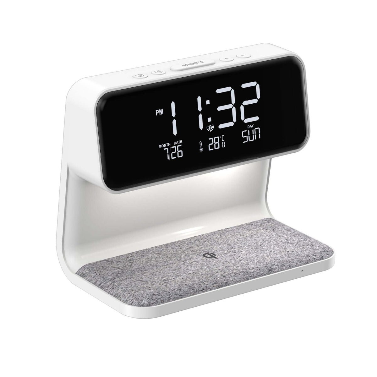 Smart 3-in-1 Bedside Table Lamp with Wireless Charger and Clock