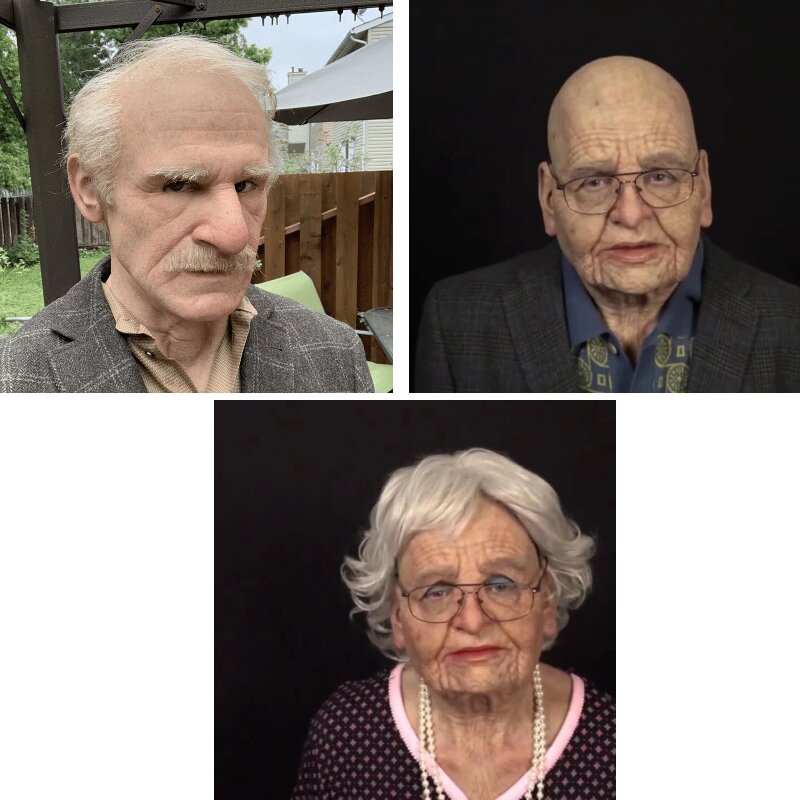 Spooky Old Man Mask - Realistic Halloween Latex Mask