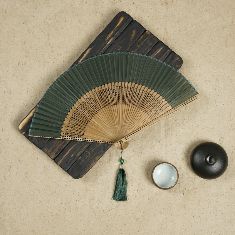 Natural Bamboo Silk Handheld Fan - Cofik
