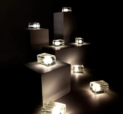 Elegant Glass Desk Lamp with Clear LED Lighting