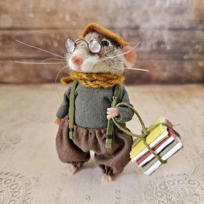 Felt Christmas Mouse Ornament Handmade Wool Decoration