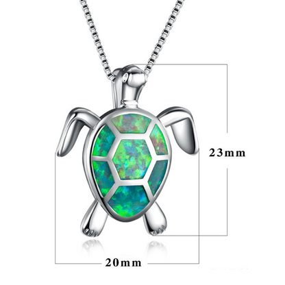 Ocean Blue Turtle Pendant Necklace