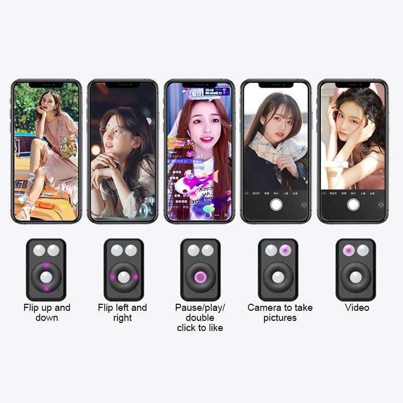 Portable 6in1 Selfie Stick With LED Light