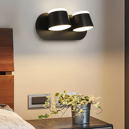 Compact Black Metal LED Wall Light Adjustable