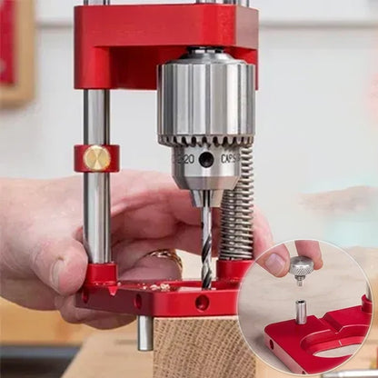 Compact Drill Guide for Handheld Drills - Adjustable Wood Jig