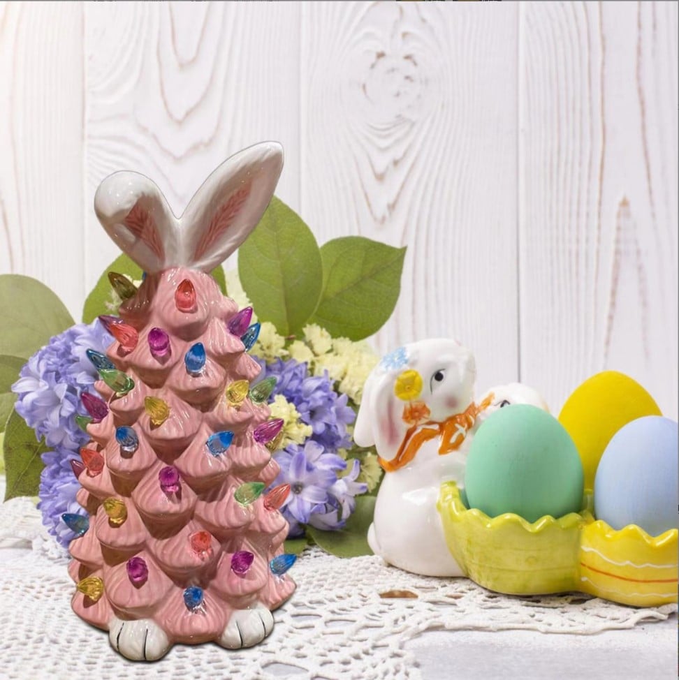 Pink Bunny Christmas Tree Decoration