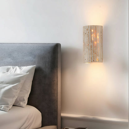 Slim LED Wall Light - Natural Stone Finish