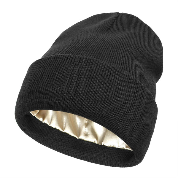 Warm Silk Beanie Hat for Women - Frizz Control