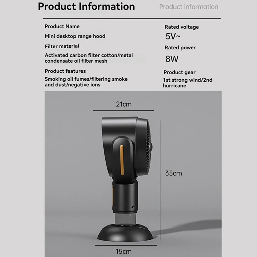 Compact Air Purifier Fan with USB Charging
