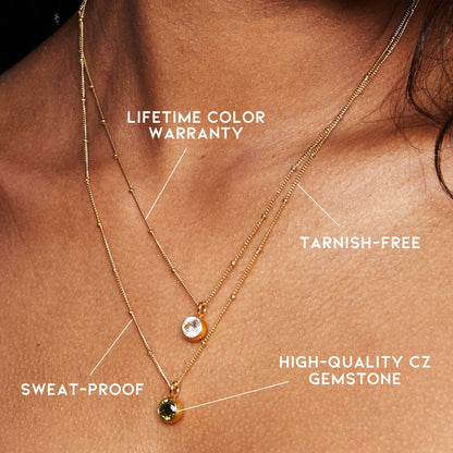 Gemstone Personalized Chain Necklace