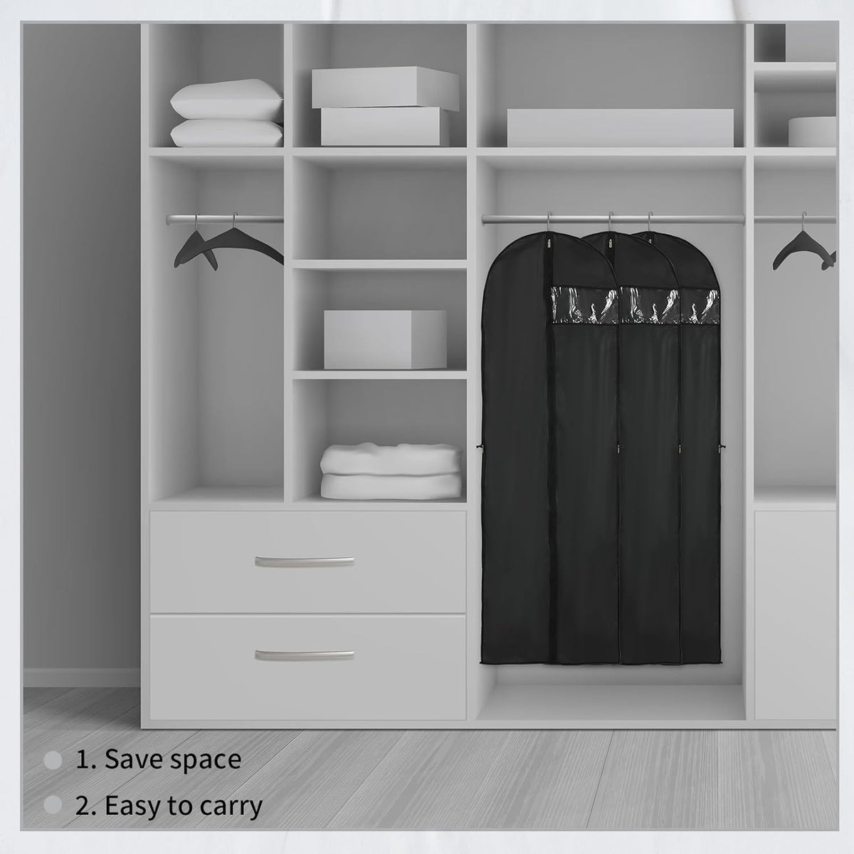 Large Clothing Storage Bag with Zip and Clear Window