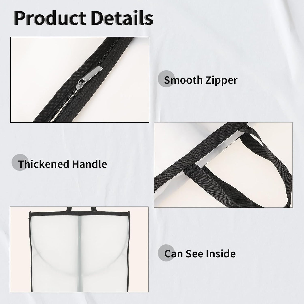 Large Clothing Storage Bag with Zip and Clear Window