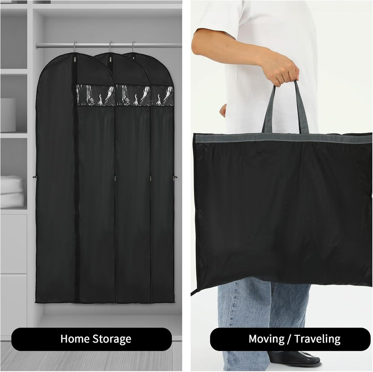 Large Clothing Storage Bag with Zip and Clear Window