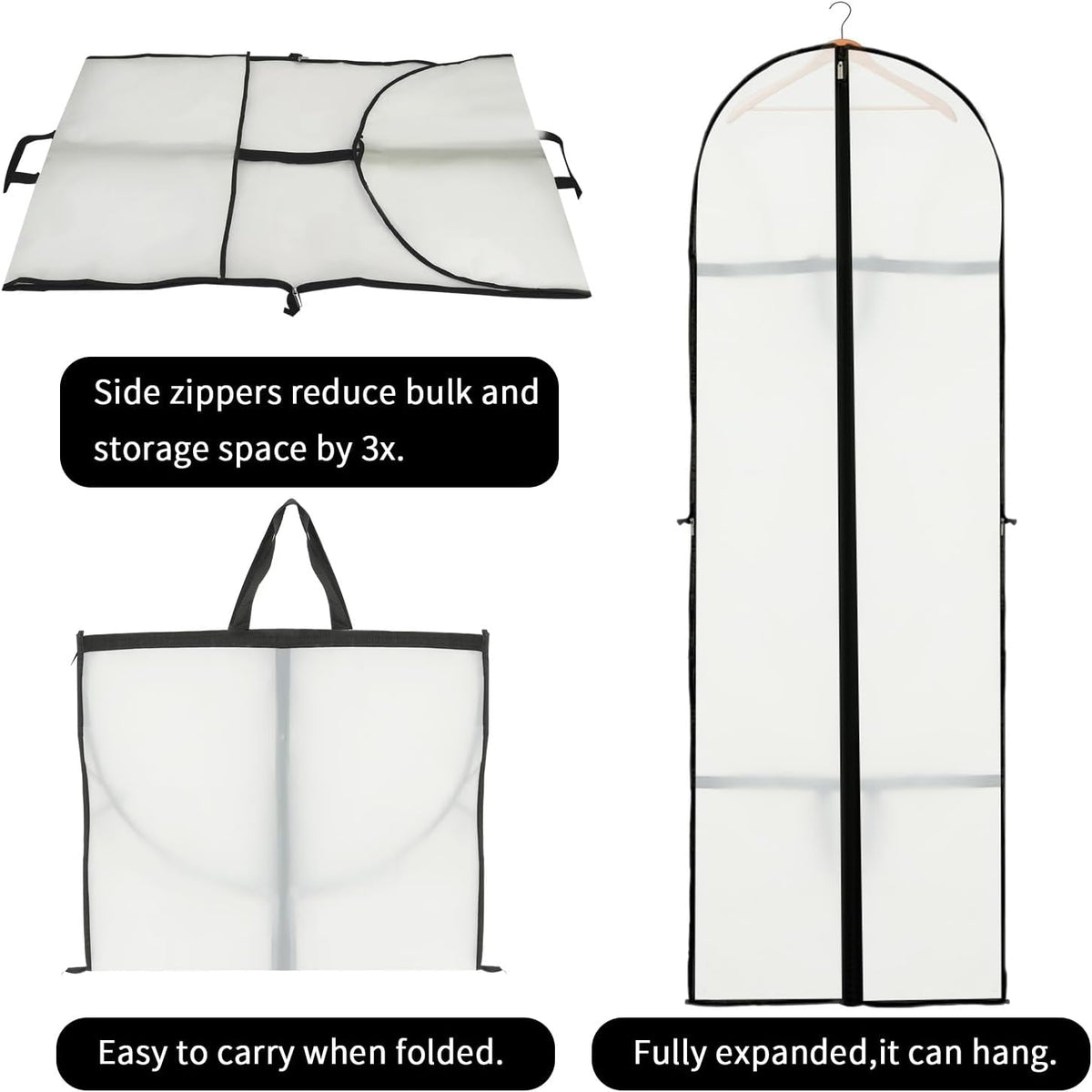Large Clothing Storage Bag with Zip and Clear Window